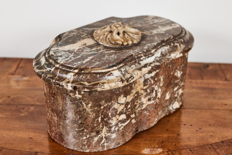 Rare, Antique, French, Chocolate Marble Box