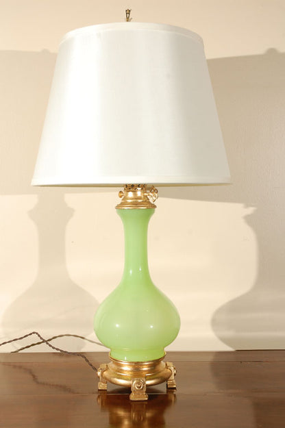 Lime Green Opaline Lamp