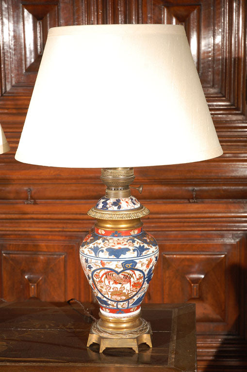 Antique Pair of Imari Lamps