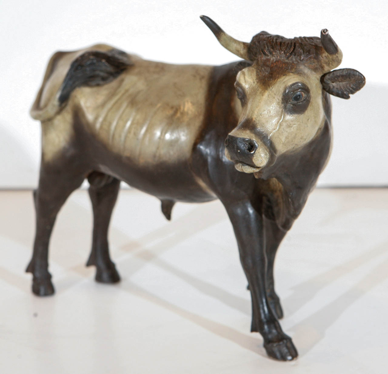 Hand-Painted, 19th Century Bull Figurine