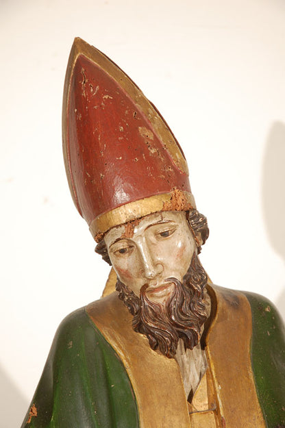 18th/19th Century Wood Statue of a Bishop