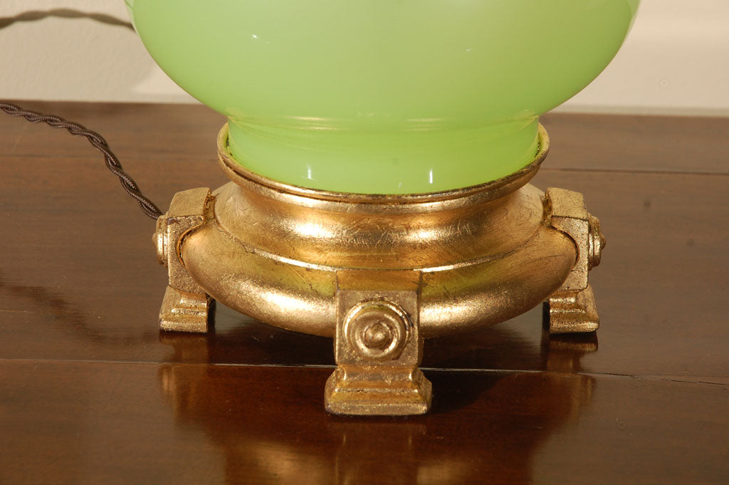Lime Green Opaline Lamp