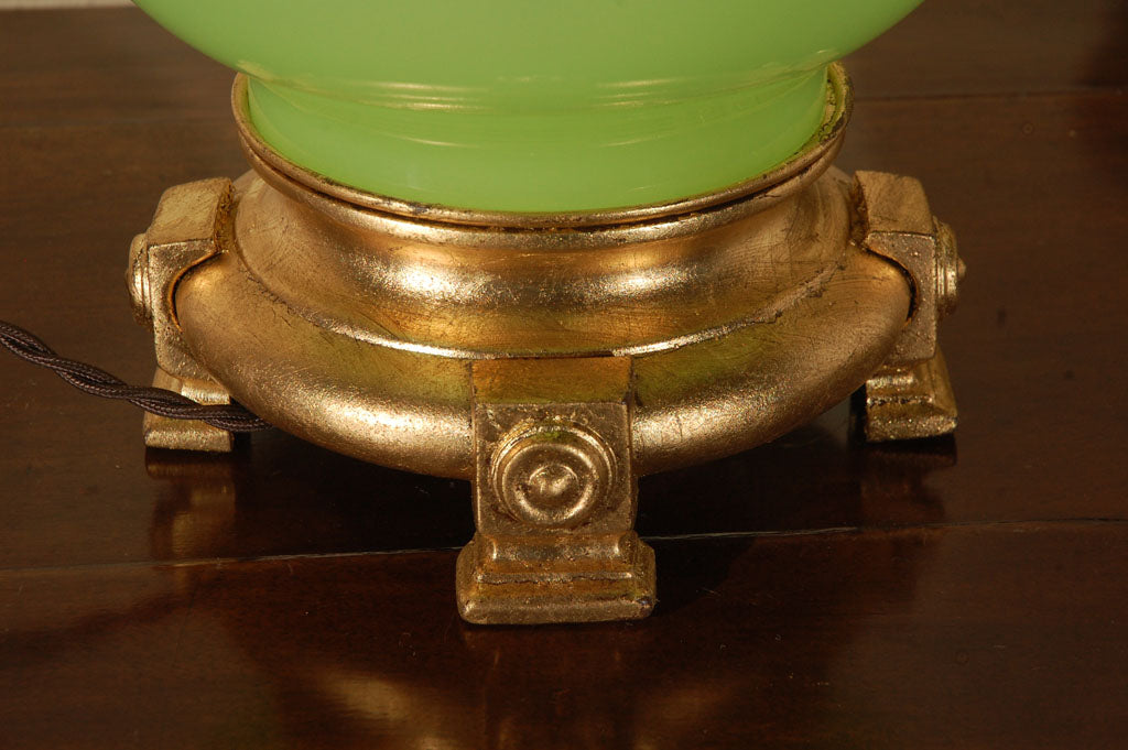 Lime Green Opaline Lamp