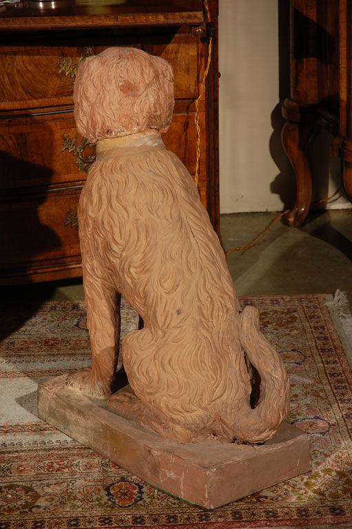 19th c., Terracotta Poodle Statues