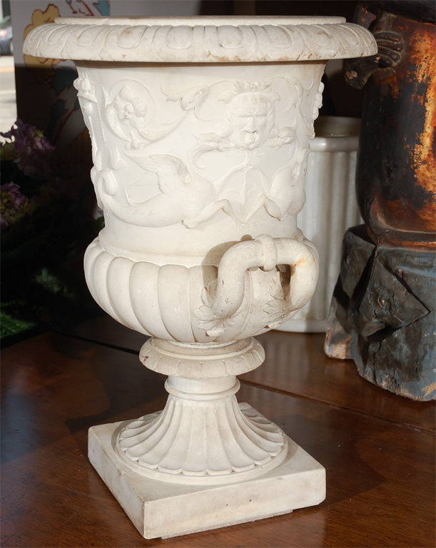 Italian Cararra Marble Urn