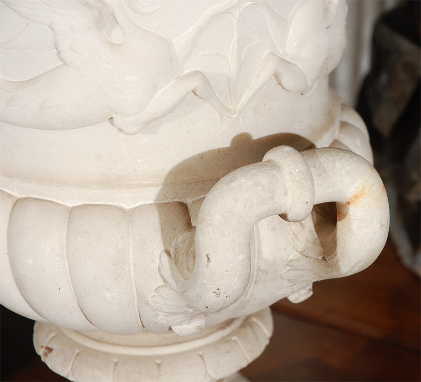 Italian Cararra Marble Urn