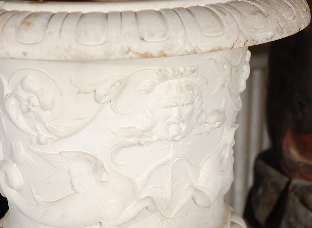 Italian Cararra Marble Urn