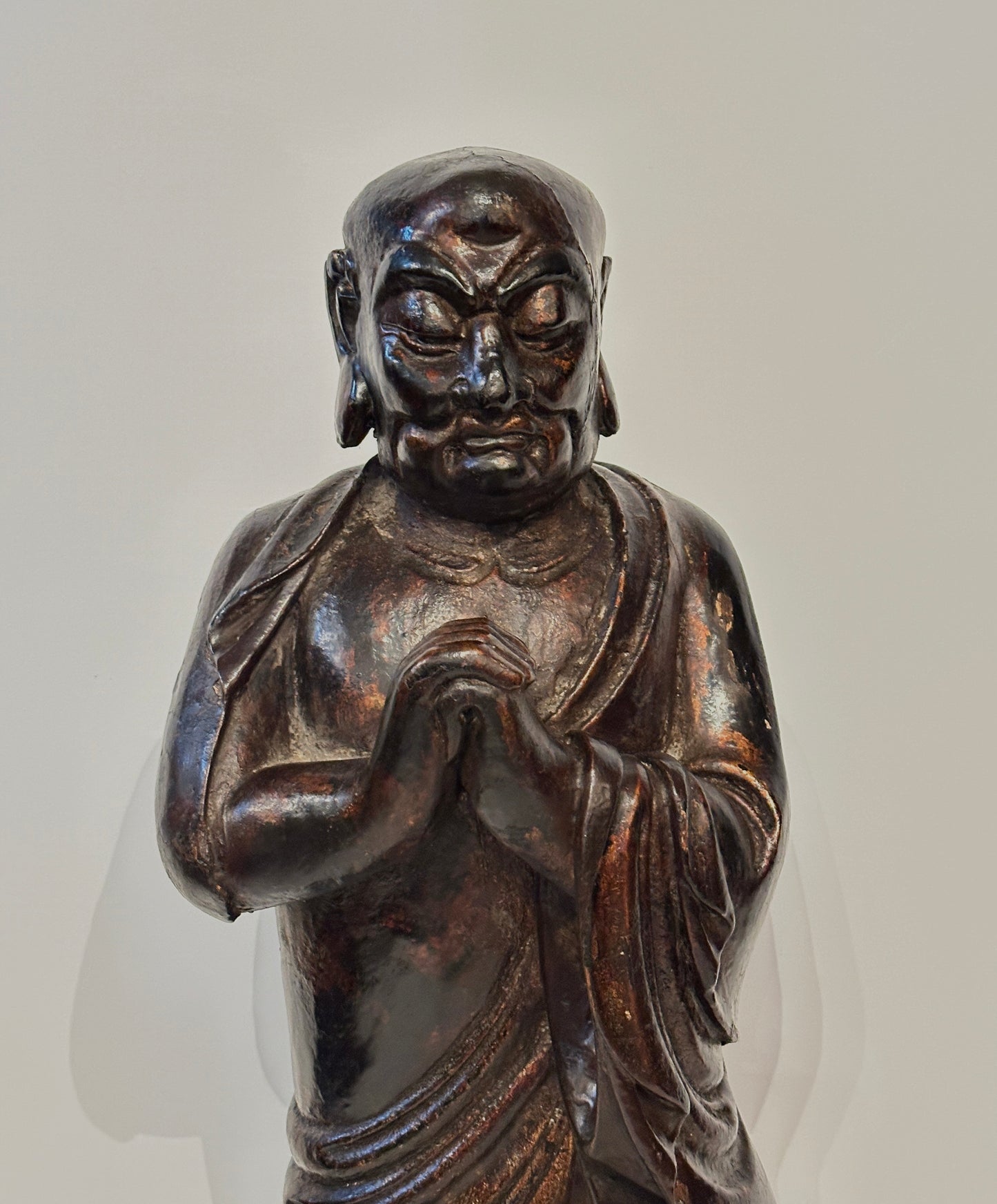 Pair of 19th Century Hand-Carved Buddhist Monks