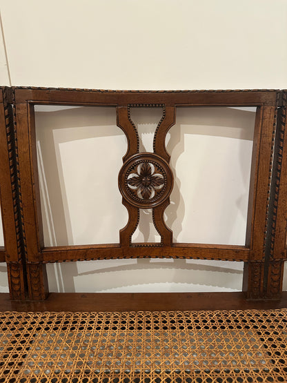 Hand-carved Walnut Tuscan 3 Seat Bench