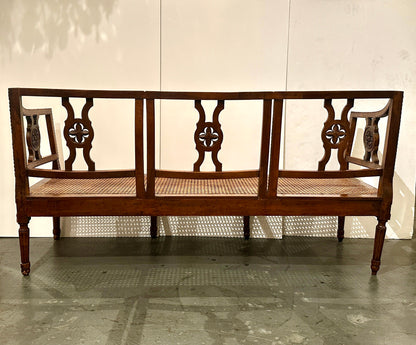 Hand-carved Walnut Tuscan 3 Seat Bench