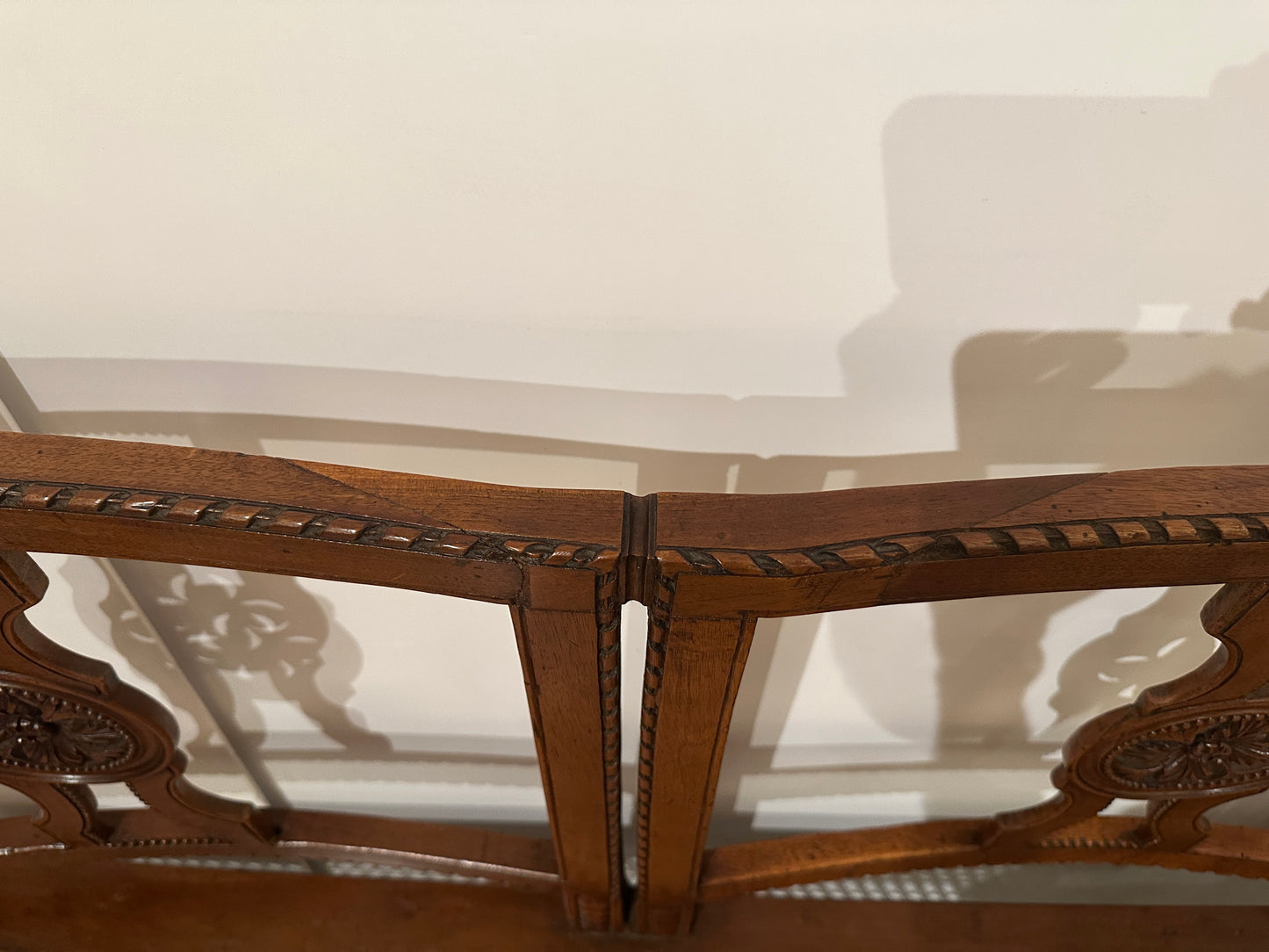 Hand-carved Walnut Tuscan 3 Seat Bench