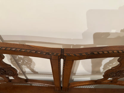 Hand-carved Walnut Tuscan 3 Seat Bench