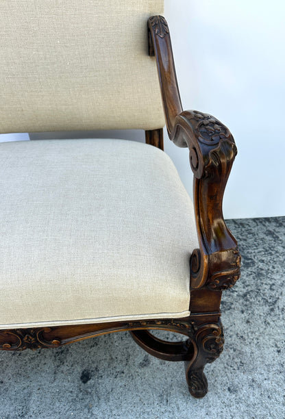 Hand-carved, 19th Century Walnut Italian Armchair