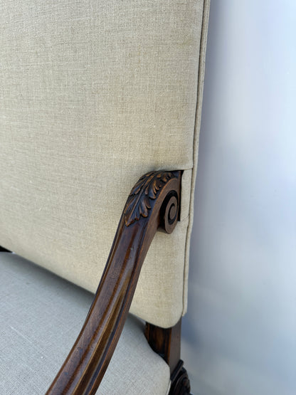 Hand-carved, 19th Century Walnut Italian Armchair