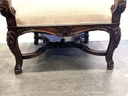 Hand-carved, 19th Century Walnut Italian Armchair