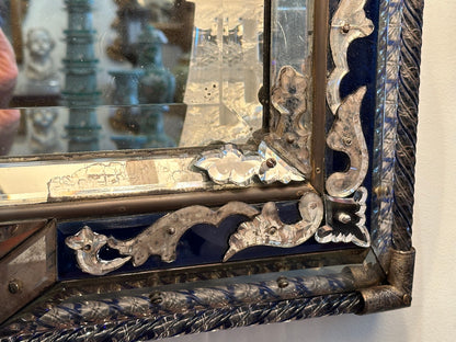 Elaborate Cobalt Glass Mirror