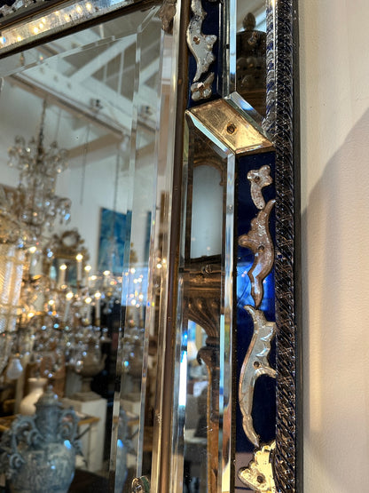 Elaborate Cobalt Glass Mirror