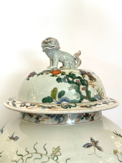 Grand Scale Chinese Republic Period Porcelain Covered Jar