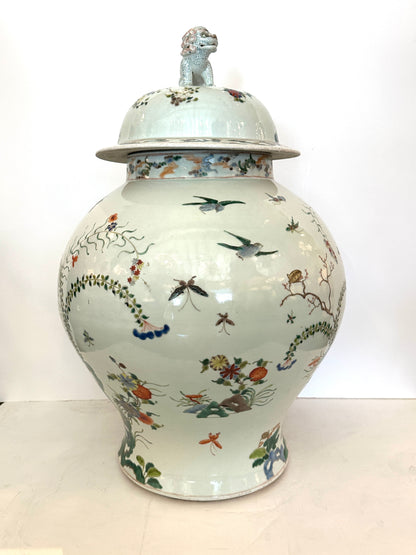Grand Scale Chinese Republic Period Porcelain Covered Jar
