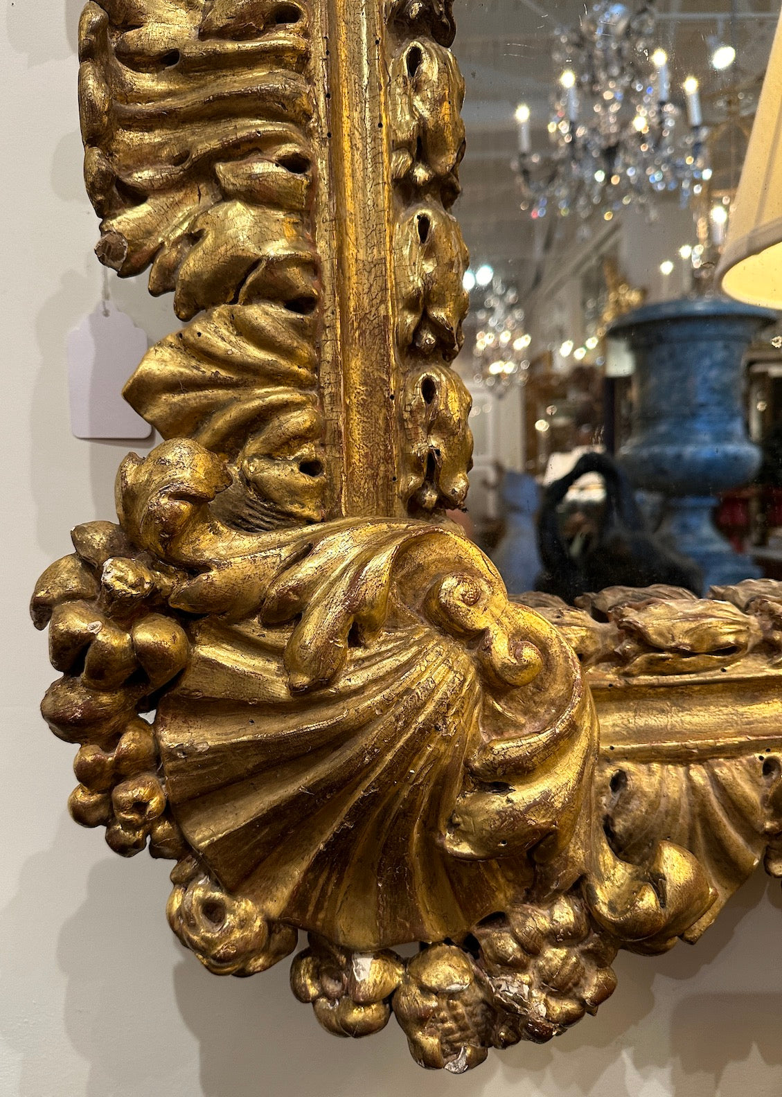 Northern Italian Gilded Square Mirror