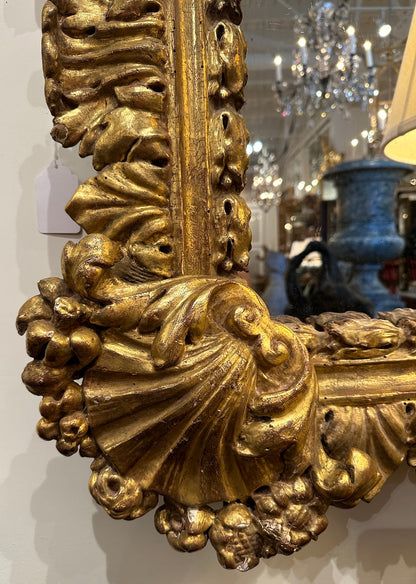 Northern Italian Gilded Square Mirror