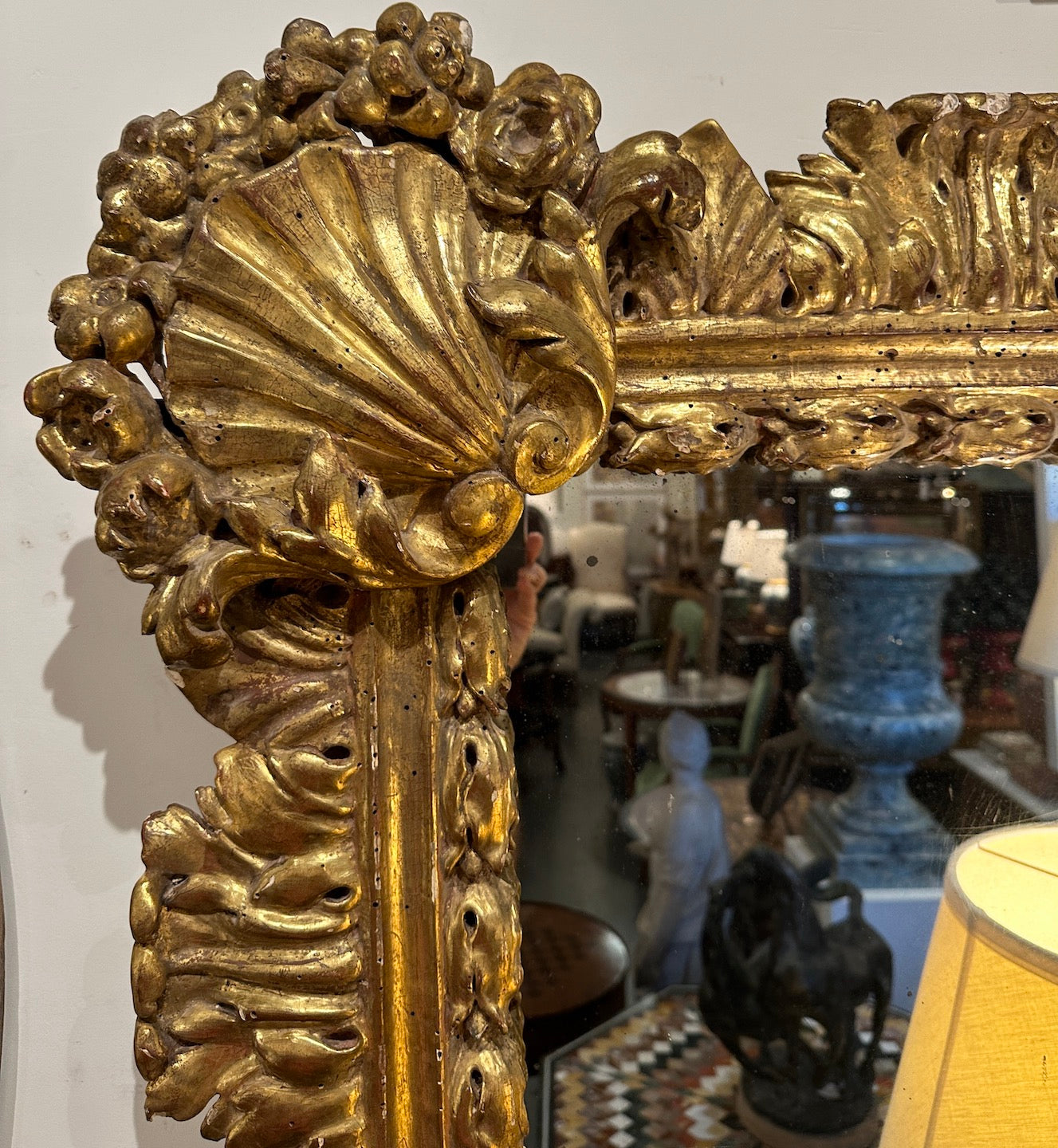 Northern Italian Gilded Square Mirror