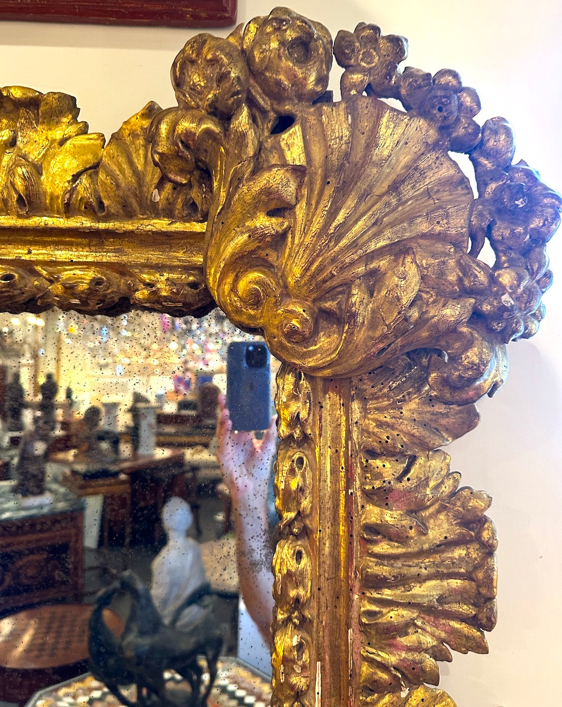 Northern Italian Gilded Square Mirror