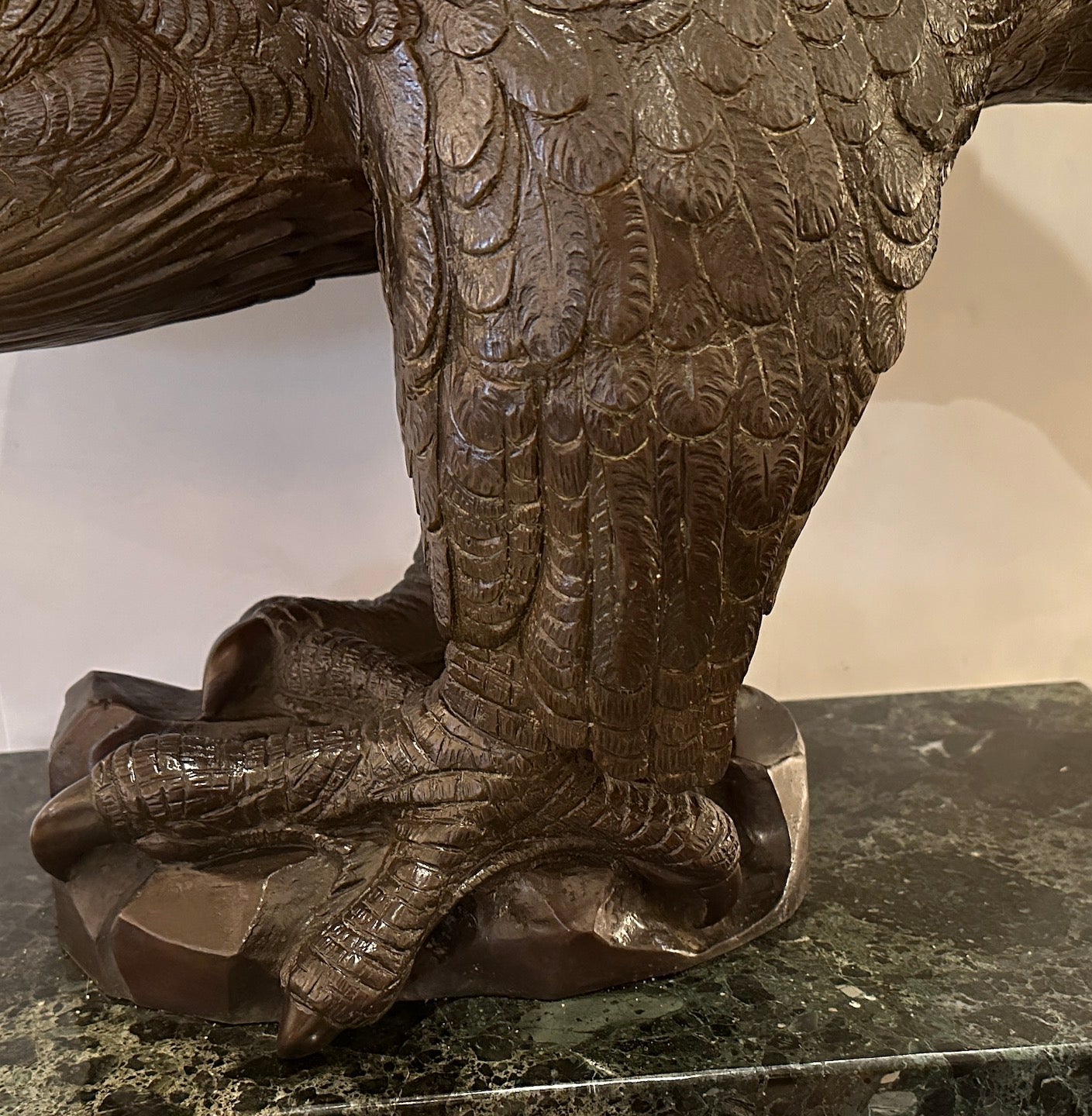 Large, Solid Bronze Eagle Sculpture