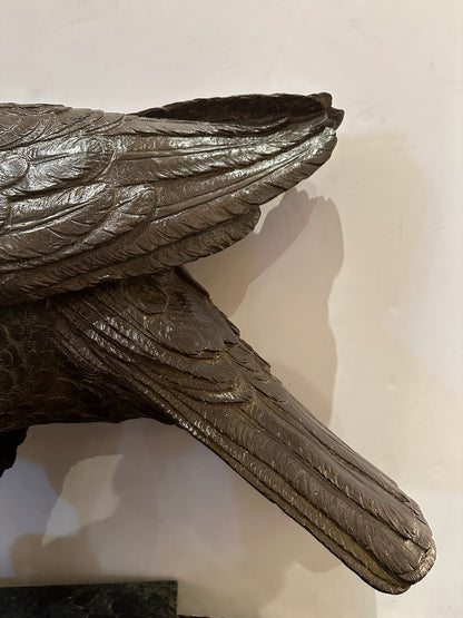 Large, Solid Bronze Eagle Sculpture