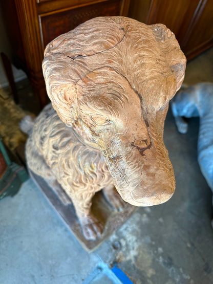 19th c., Terracotta Poodle Statues