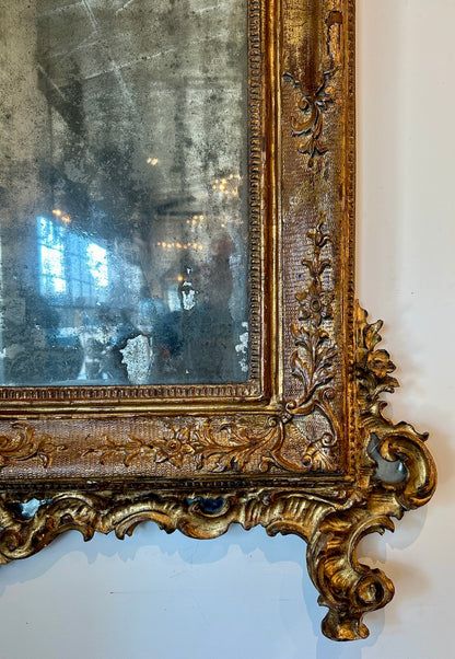 Italian Gilt-wood Cartouche Mirror