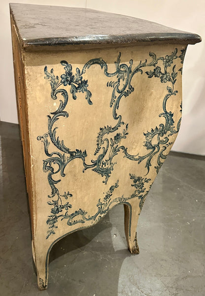 Antique Venetian Painted 2 Drawer Commode