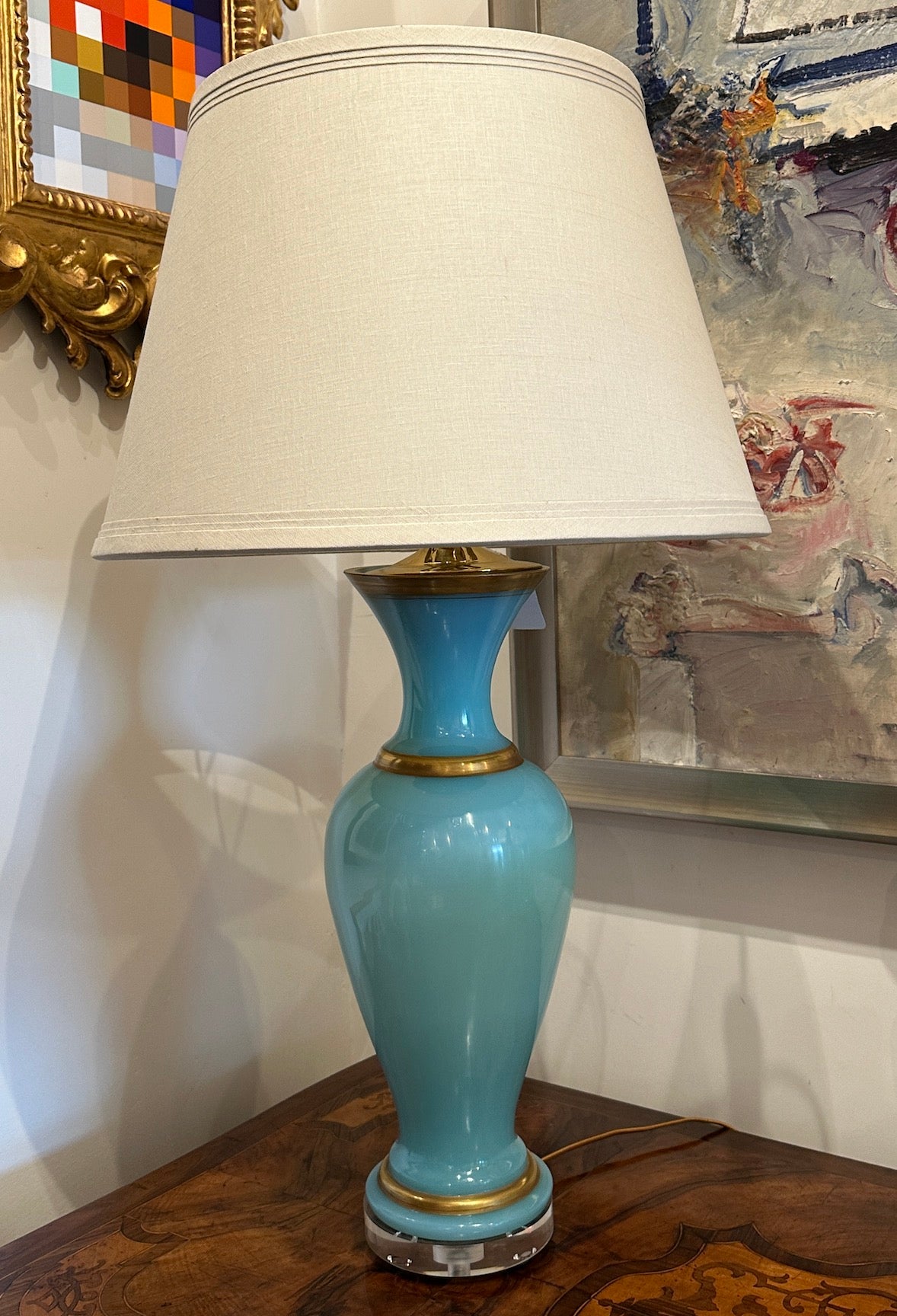 French Opaline Vase as Lamp