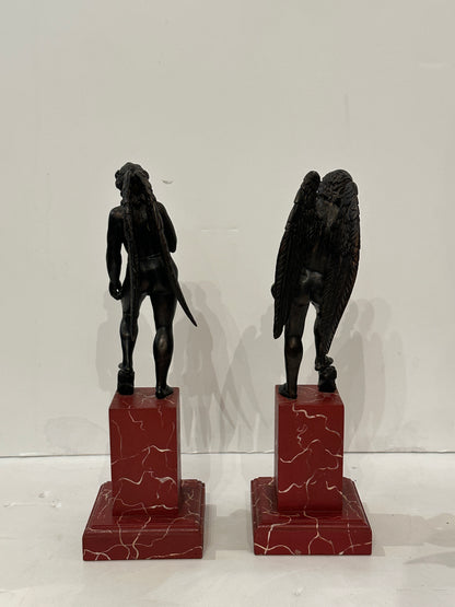 Pair of 18th Century Italian Hand-Carved Wooden Angels