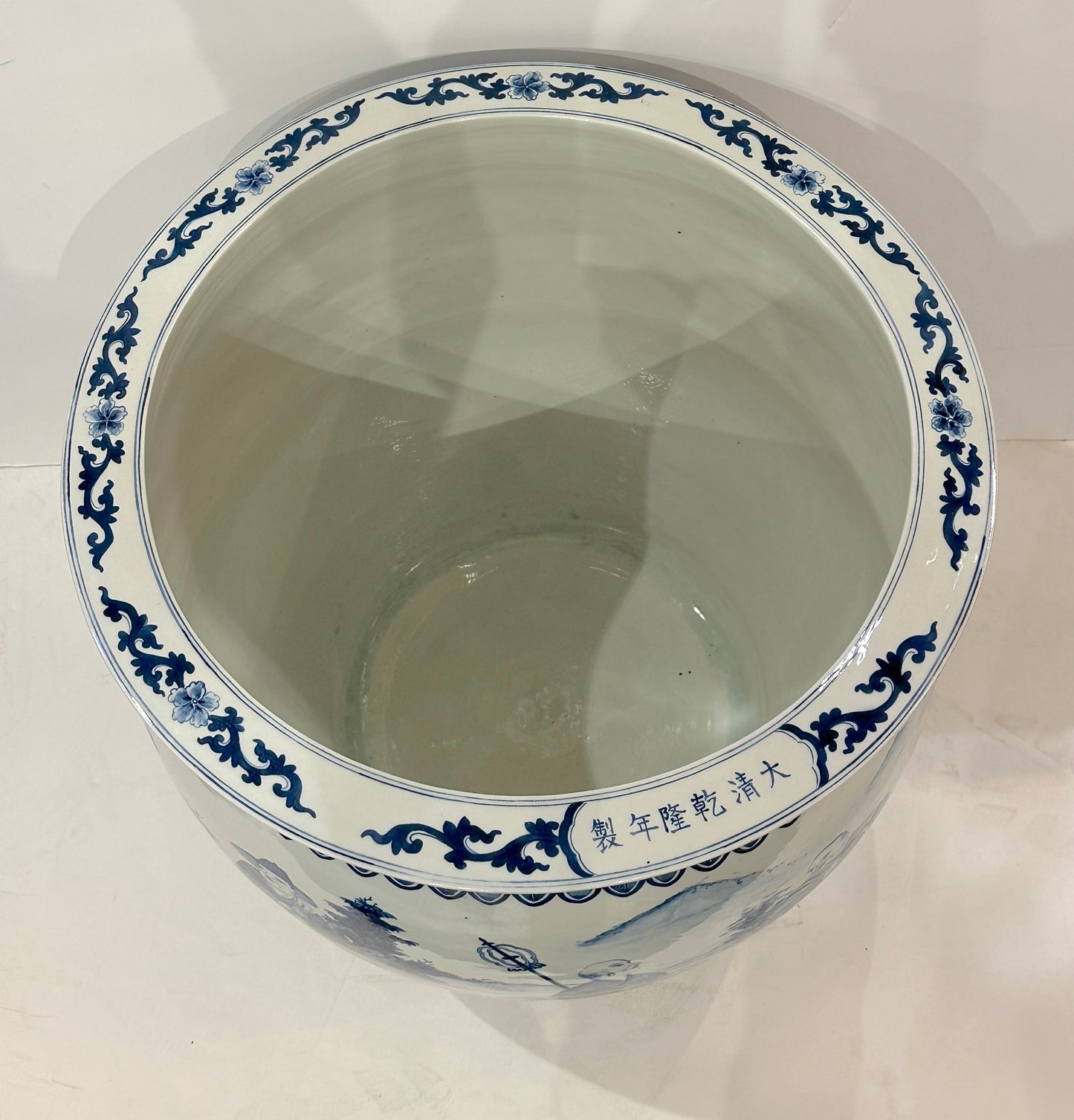 Large, Chinese Republic Period, Hand-painted Cache Pot