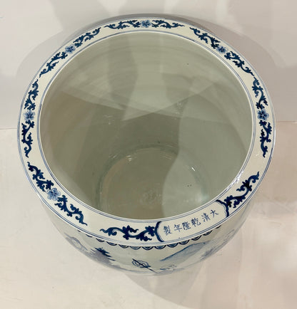 Large, Chinese Republic Period, Hand-painted Cache Pot