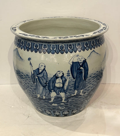 Large, Chinese Republic Period, Hand-painted Cache Pot