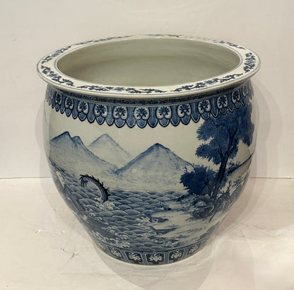 Large, Chinese Republic Period, Hand-painted Cache Pot