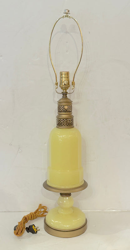 1950's French Opaline Table Lamp