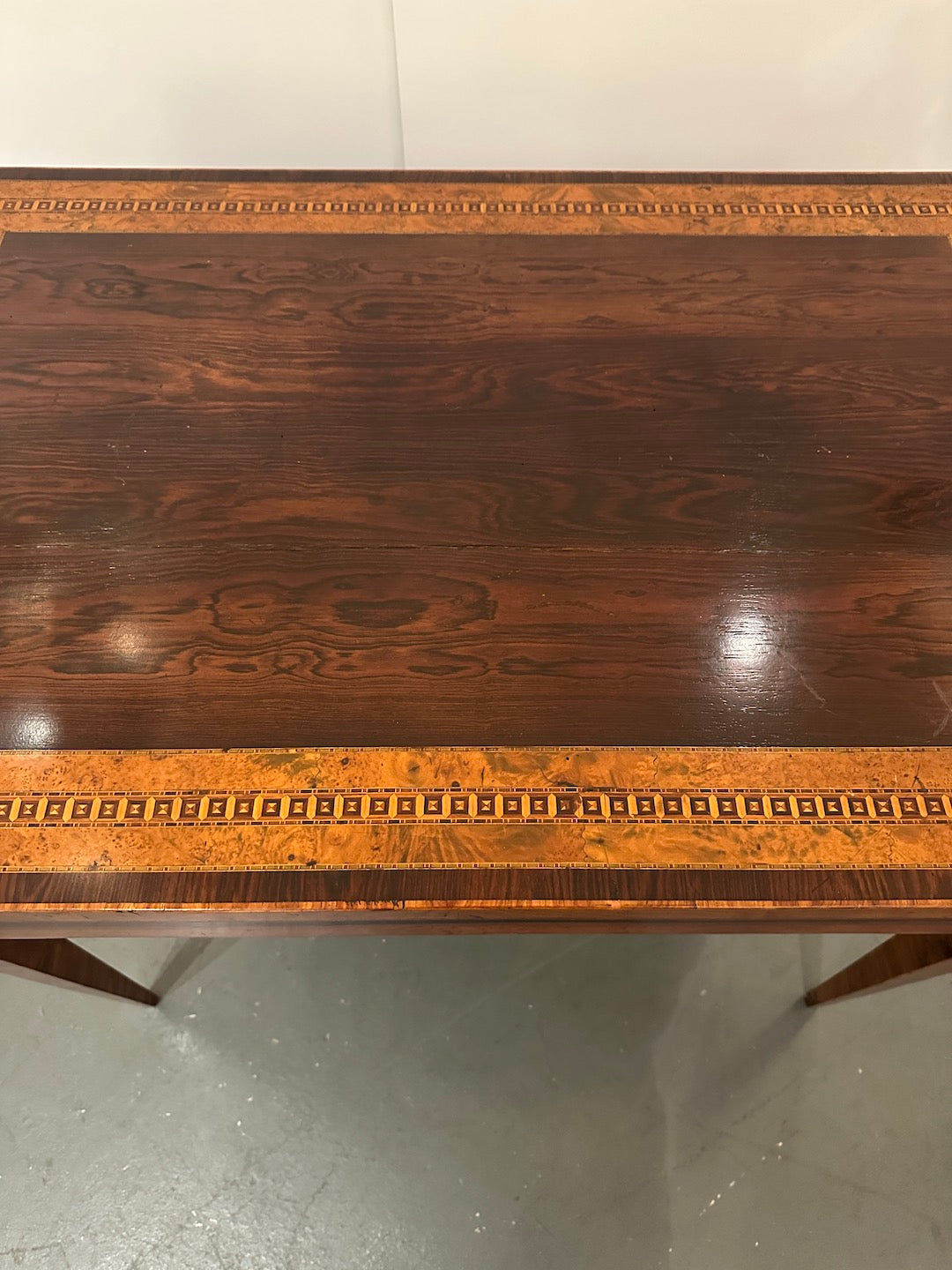 Walnut and Olive Wood Writing Table