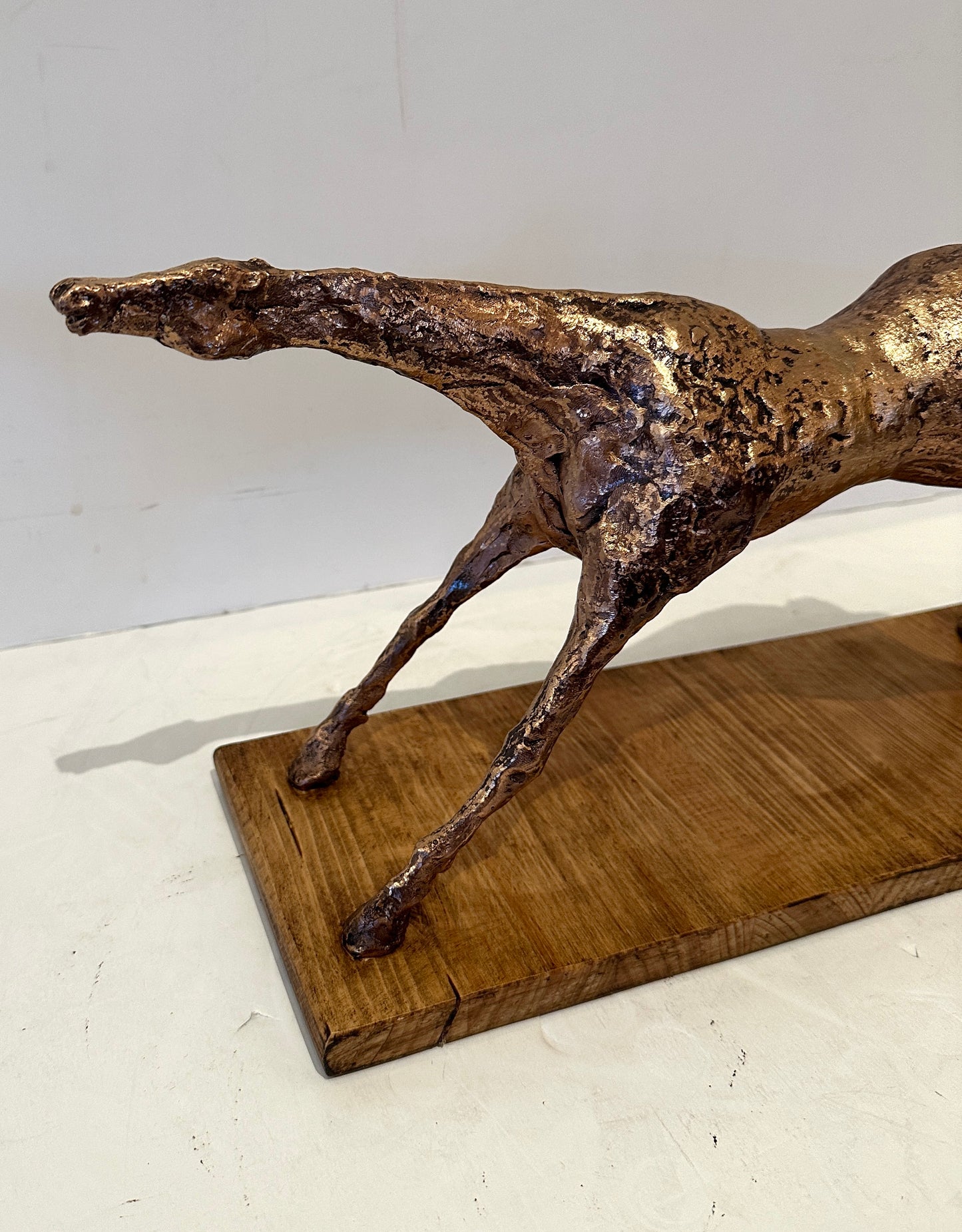 Mounted, Cast Bronze Modern Horse Sculpture by Italian Artist Primo Conti