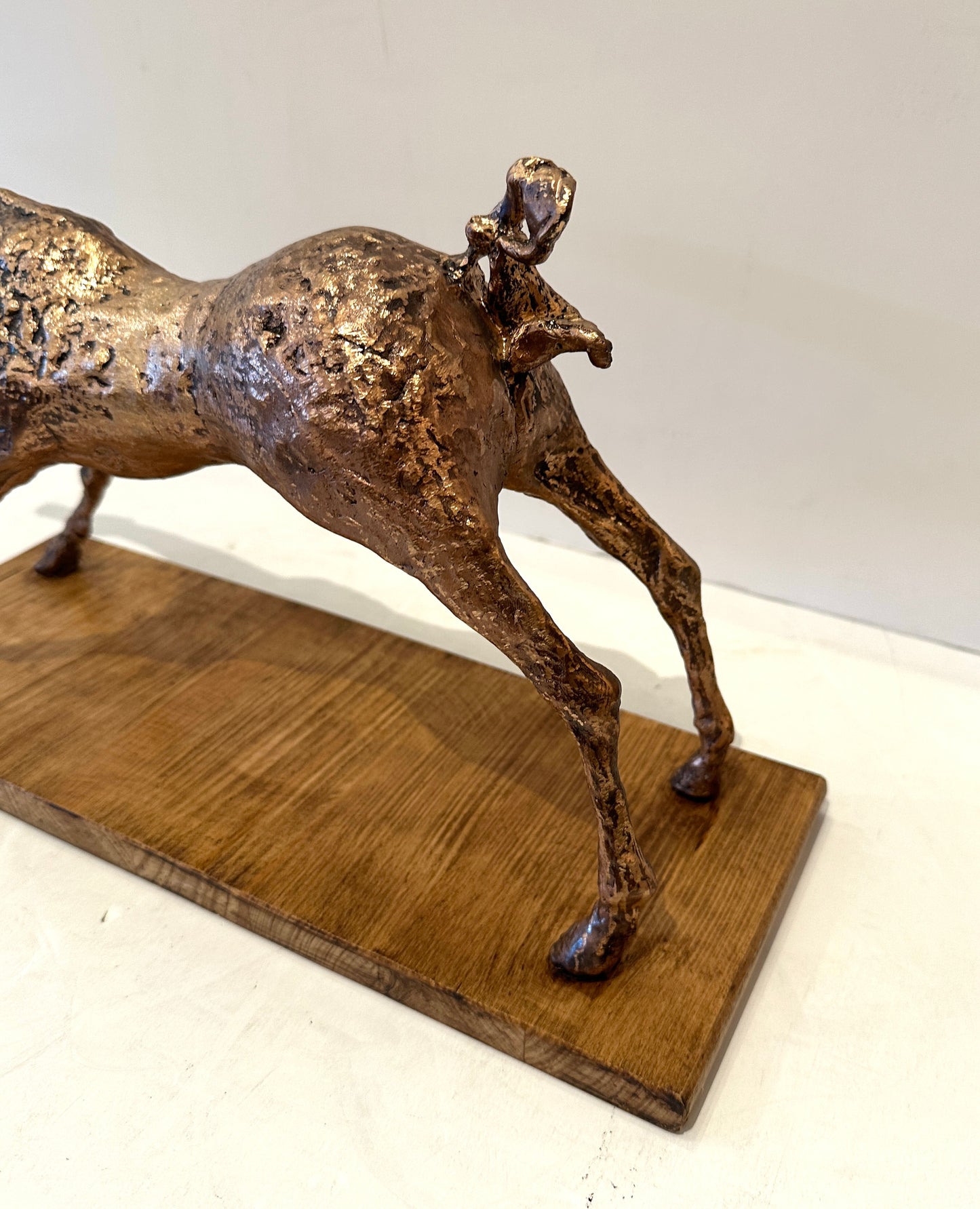 Mounted, Cast Bronze Modern Horse Sculpture by Italian Artist Primo Conti