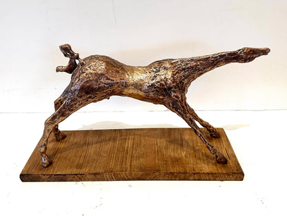 Mounted, Cast Bronze Modern Horse Sculpture by Italian Artist Primo Conti