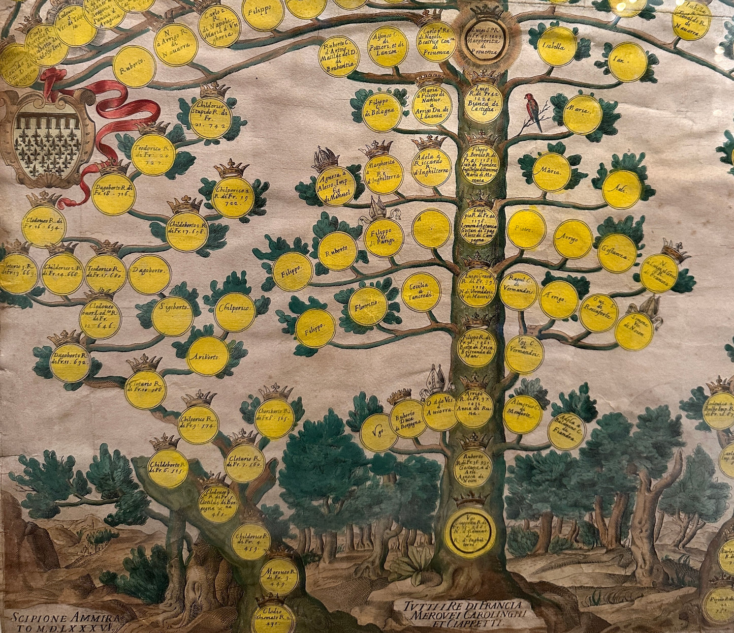 Italian Genealogical Chart of the Kings of France — Florence, 1586