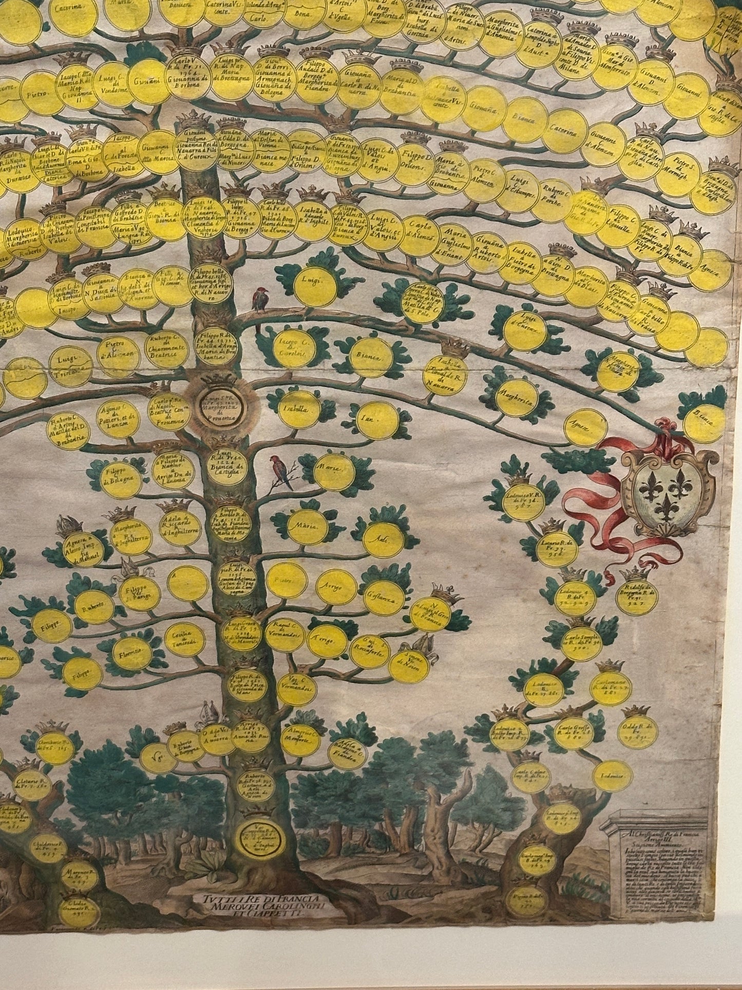 Italian Genealogical Chart of the Kings of France — Florence, 1586