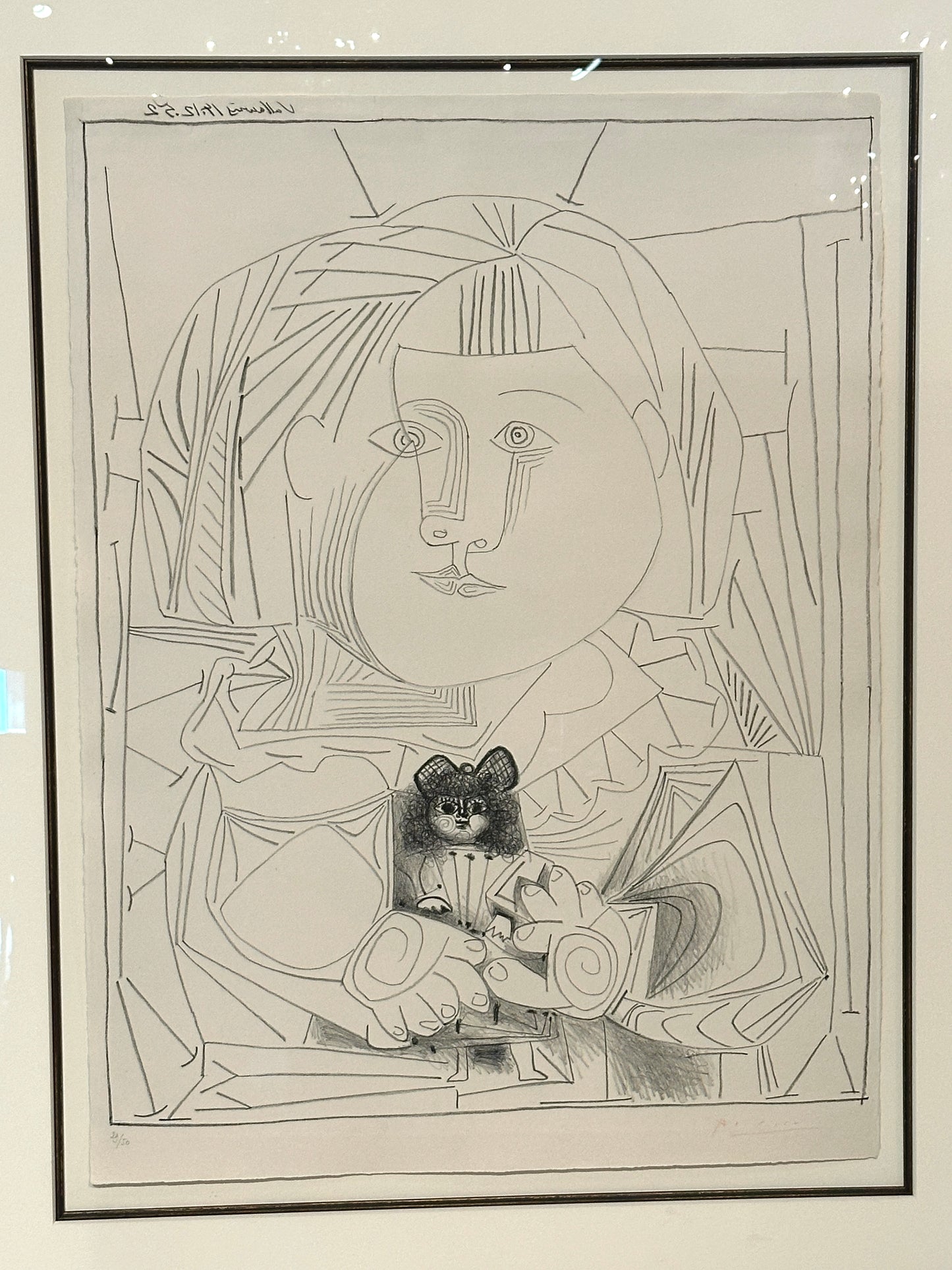 Pablo Picasso- 'Paloma and Her Doll"-1952 Signed Lithograph, Edition 29/50