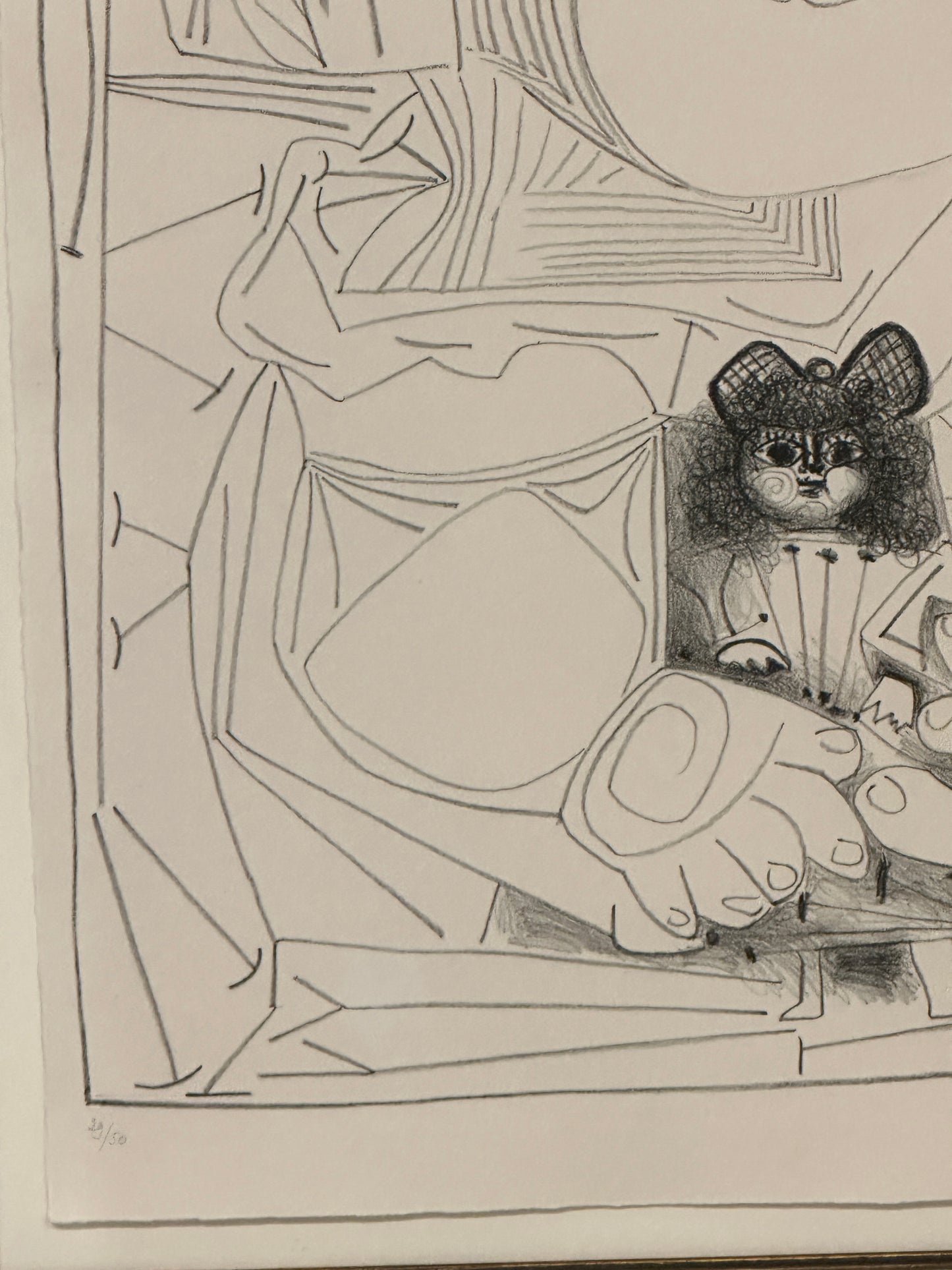 Pablo Picasso- 'Paloma and Her Doll"-1952 Signed Lithograph, Edition 29/50