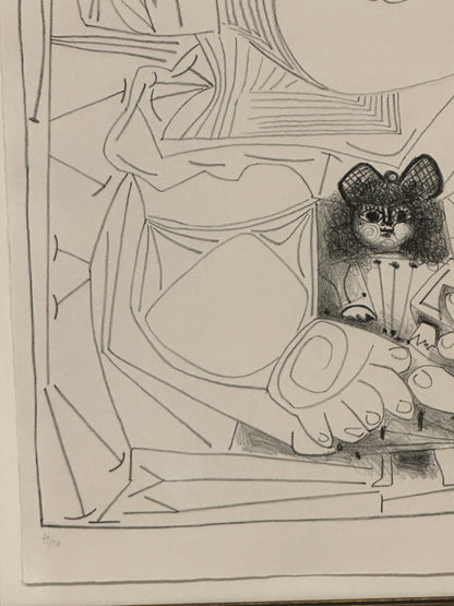 Pablo Picasso- 'Paloma and Her Doll"-1952 Signed Lithograph, Edition 29/50