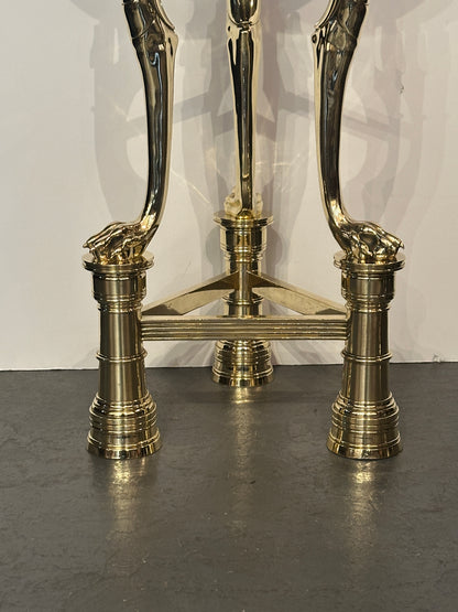 Solid Polished Bronze Athenian-Form Side Table. 20th Century