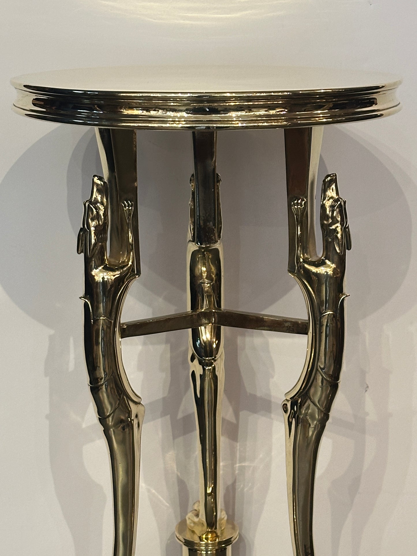 Solid Polished Bronze Athenian-Form Side Table. 20th Century